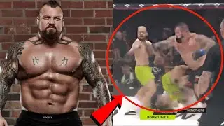 A HUGE Strongman knocked out two MMA fighters.