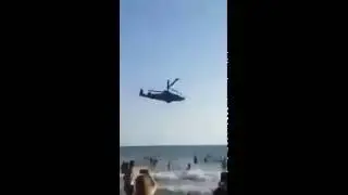 Russian AF Ka-52 "Alligator" show Low Altitude pilotage for Syrians on a beach in Latakia province