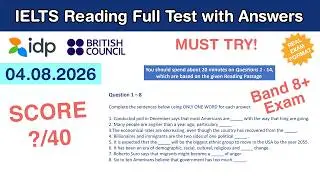 IELTS Academic Reading Practice Test with Answers 04.08.2026 - Test 