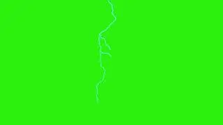 Different types of thunderstorm lighting over green screen