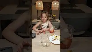Making the one and only delicious strawberry-banana smoothie!