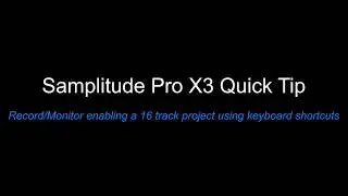Samplitude Pro X3 Quick Tip: Record/Monitor enabling a 16 track project using keyboard shortcuts