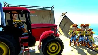 GTA 5 Crazy Woody Mega Ramp ragdolls compilation (funny euphoria physics)