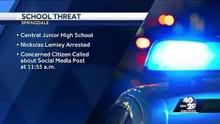 Man arrested in Springdale for threatening to shoot local junior high school