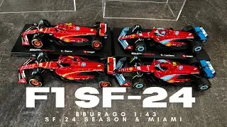 F1 Ferrari SF-24 Standard & Miami Livery Bburago 1/43