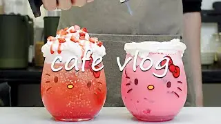 🐱Cafe Vlog Collection/Simple Drinks in Cute Kitty Cups☕Cafe Vlog/ASMR/카페브이로그/no bgm