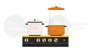 Kitchen stove pots boiling line 2D object animation