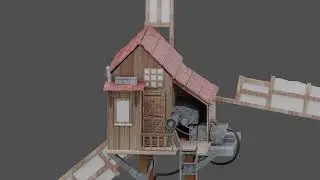 Windmil 3D maded with Blender