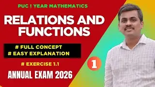 Relations and Functions class 12 || Reflexive symmetric Transitive PU 2 || By P.N.Biradar