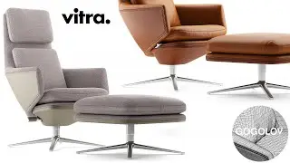 №209. Modeling Chair "Vitra Grand Relax " Autodesk 3ds Max & marvelous designer