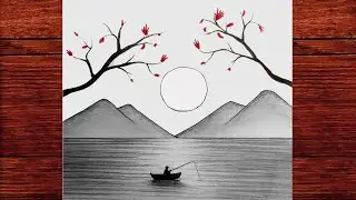 Karakalem Manzara Resmi Çizimi Nasıl Yapılır - Karakalem Çizimleri - How to draw a Landscape Easy