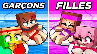 FILLES vs GARÇONS Soirée Piscine sur Minecraft !