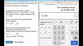 Parameters of a Sampling Distribution of Sample Means
