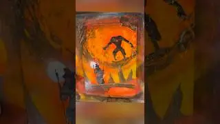 2 minute Spray Paint Art - Lord of the Rings #spraypaintart #lordoftherings #shorts