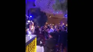 Anthony Davis having a duet with Johnny Gill at his wedding