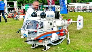 HUGE RC KA-32 KAMOV SCALE MODEL RUSSIAN TRANSPORT TURBINE HELICOPTER / FLIGHT DEMONSTRATION !!!