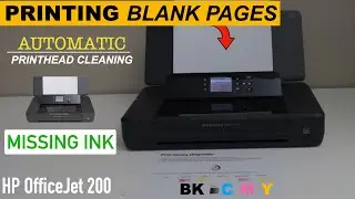 HP OfficeJet 200 Printing Blank Pages- Printhead Cleaning To Fix Clogged or Missing BK, M, C & Y Ink