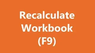 Excel Shortcuts - Recalculate Workbook