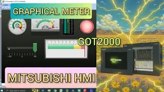 GT Designer3 : Graphical Meter HMI mitsubishi GOT2000 Simulation with slider