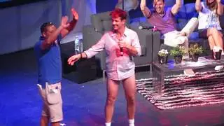 NKOTB Cruise X Game show group B Joe getting a waiter to karaoke