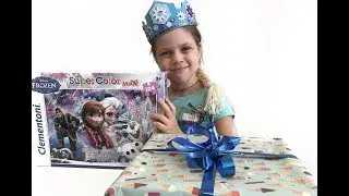 Открываем подарок //  Костюм Эльзы (Frozen) // Делаем макияж // Собираем пазл  // видео для девочек