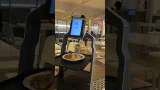 Робот-официант  в корейском кафе 