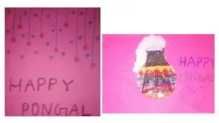 pongal greeting card | greeting card | colour paper craft | paper craft | craft