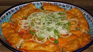 Восточный ОБЕД в духовке  (Фарш, Тесто и Лук)