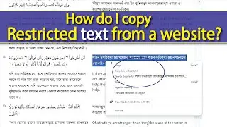 How do I copy restricted text from a website
