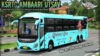 🤩🔥KSRTC Ambaari Utsav Livery for Updated Volvo 9600 2.0 Facelift Sleeper Bus Mod | Bussid v4.3.1