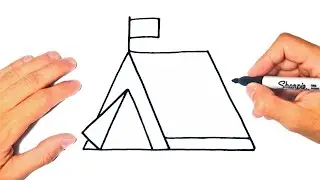 How to draw a Tent Step by Step | Tent Drawing Lesson