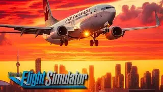 Air Canada Boeing 737 Sunset Takeoff from Toronto Pearson #flightsim