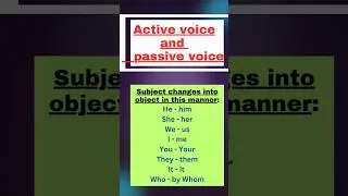 Active and passive voice tricks|active into passive in English grammar|