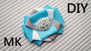 Брошь из репсовых лент Мастер-класс / How to make brooch, grosgrain ribbon, Tutorial