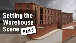 Setting the surrounding scene for the scratch-built curved warehouse