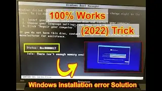 error code 0xc0000017 | there isn't enough memory available to create a ramdisk device 100% works