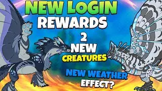 NEW WEATHER EFFECT? 2 NEW Creatures, New Login REWARDS? | Creatures of Sonaria