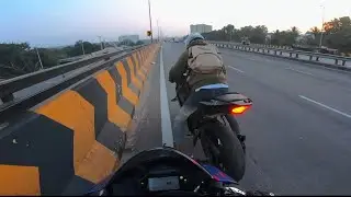 R15V4 Engine sized while breakfast ride 🥲 #r15v4 #motovlogger