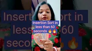 Insertion Sort in just 60 Seconds | Insertion sorting algo example explained in Hindi #shortsfeed