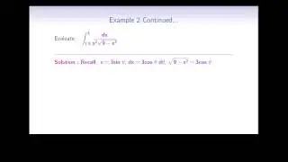 Trigonometric Substitutions