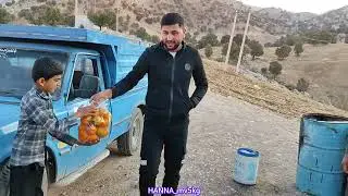Mehdi, son of the Pern family, helped in building a toilet with a nomadic family