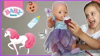 New BABY Born Interactive Girl Wonderland Doll Unicorn Review Toy Play Unboxing & My Birthday!