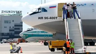 New Il-96-400T A handsome heavy aircraft. Outside and inside.
