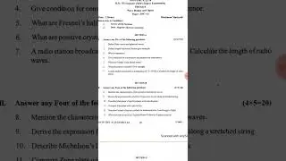 B.Sc-III Semester Physics NEP Question Paper Jan-2024| Wave Motions & Optics 