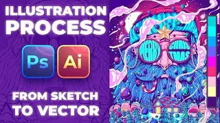 Creating a Christmas Poster with Photoshop and Illustrator - Illustration Process - Sketch to Vector