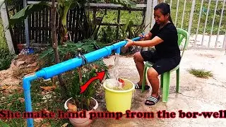 Unique Idea to make water hand pump from the bore-well without electricity  #diy #home #freeenergy