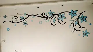 رسم ورده استنسل على الحائط