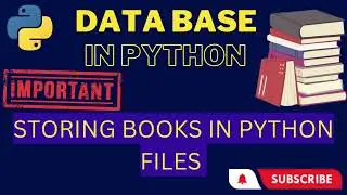 Python database | Storing data (Books) in python database files | using list to store data | Pycharm