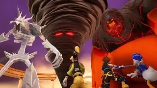 Kingdom Hearts III - Ice, Fire & Wind Titan Boss Fight 1080p