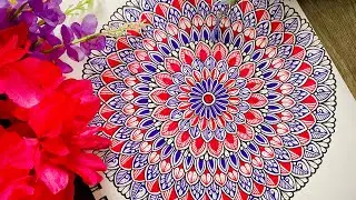 Easy and satisfying colourful mandala art for beginners |🌸